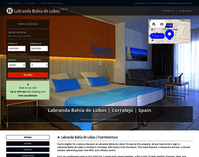 Hotelbahiadelobos.com thumbnail