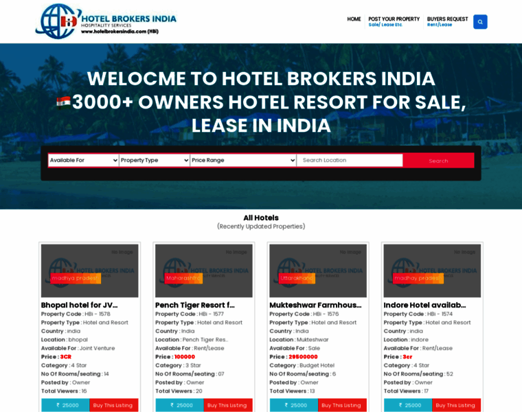 Hotelbrokersindia.com thumbnail