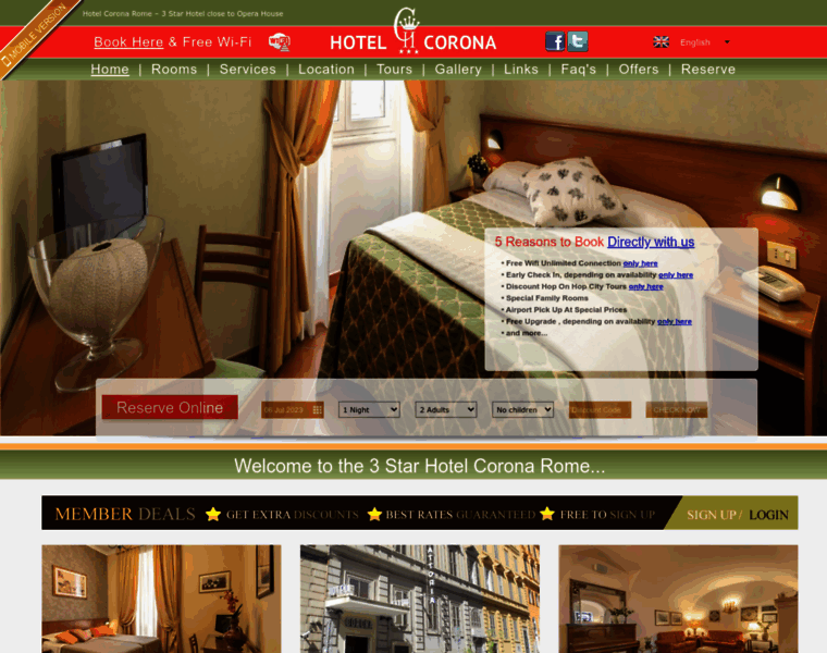 Hotelcoronaroma.it thumbnail