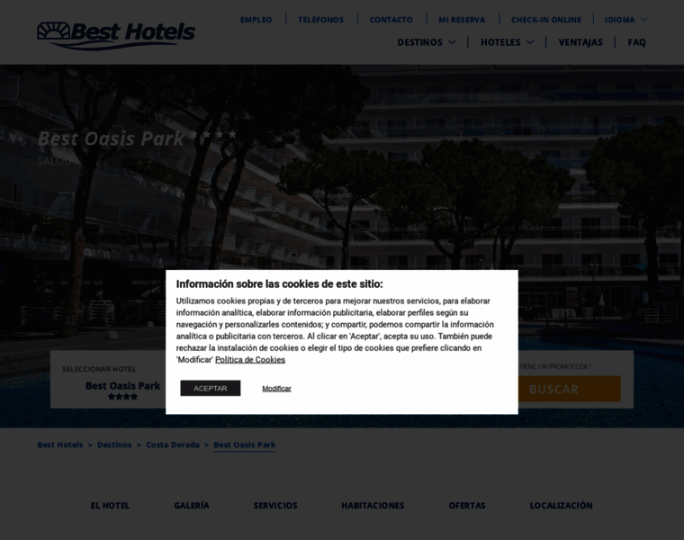 Hoteloasispark.com thumbnail