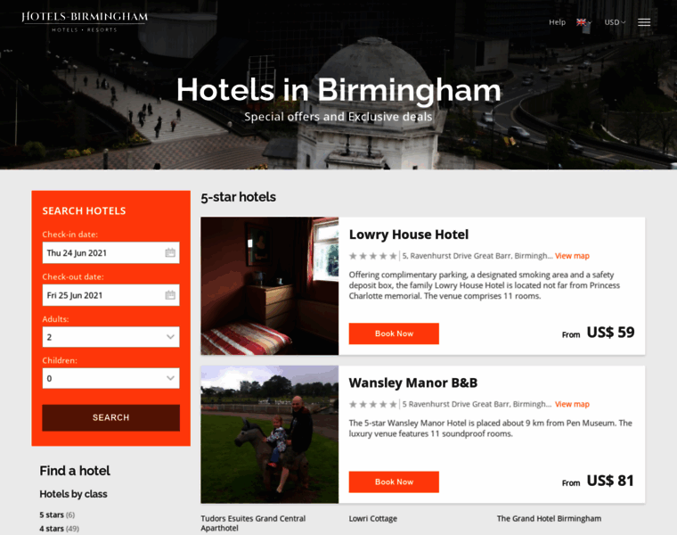 Hotels-birmingham.net thumbnail