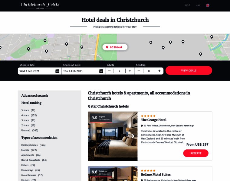 Hotels-in-christchurch.com thumbnail
