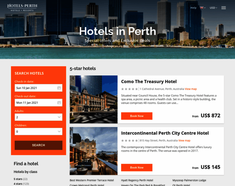 Hotels-perth.com thumbnail