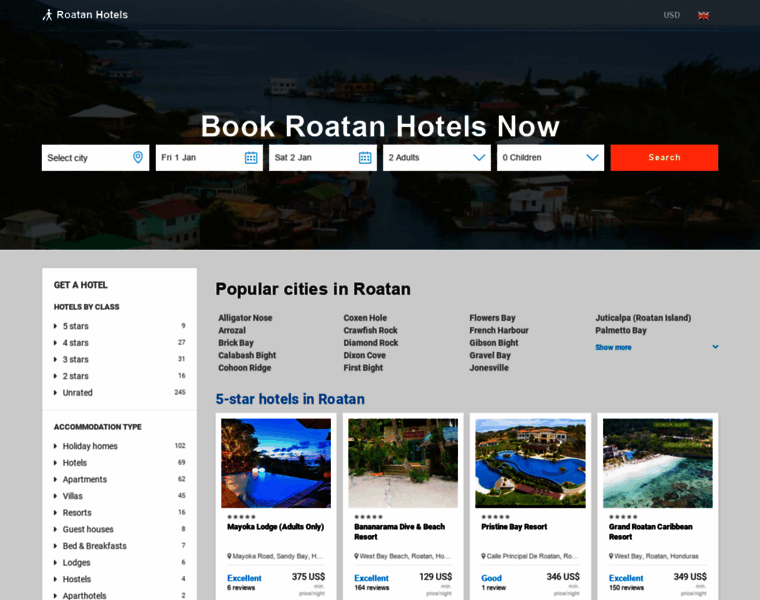 Hotels-roatan.com thumbnail