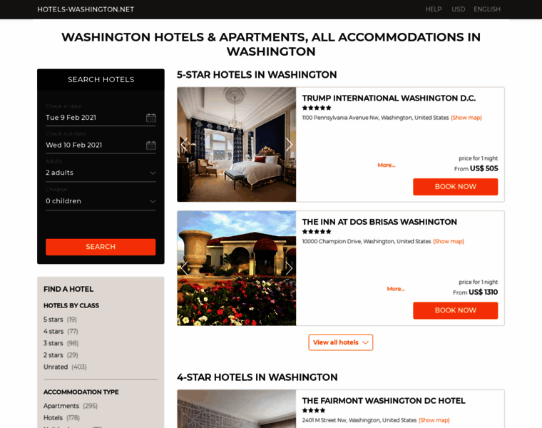 Hotels-washington.net thumbnail
