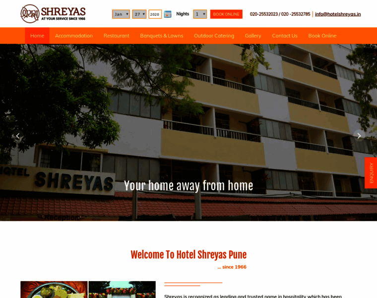 Hotelshreyas.in thumbnail