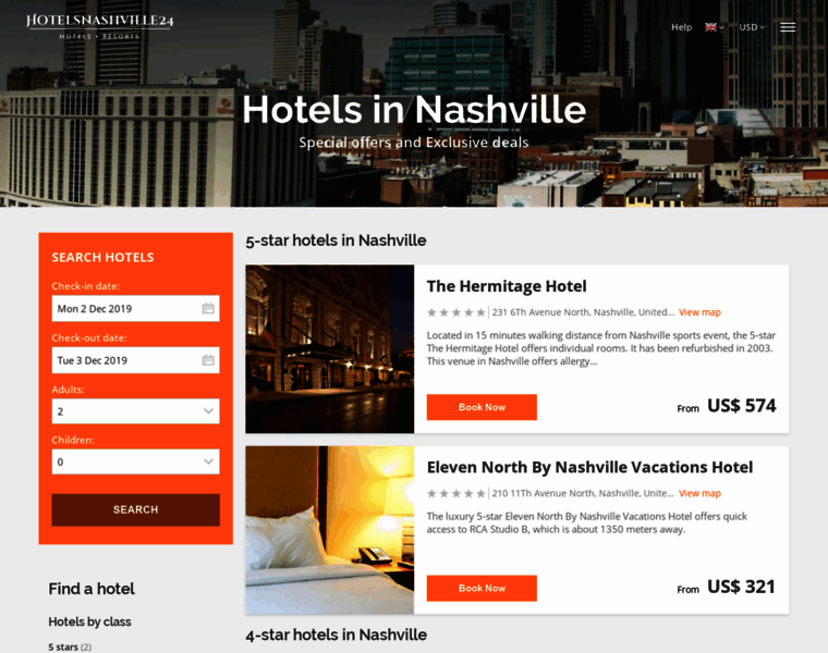 Hotelsnashville24.com thumbnail