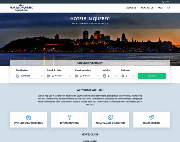 Hotelsofquebec.com thumbnail