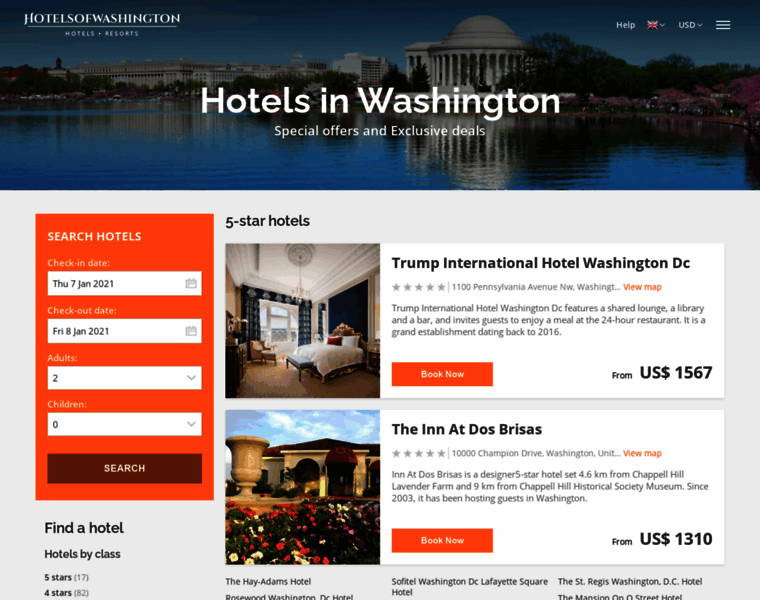 Hotelsofwashington.com thumbnail