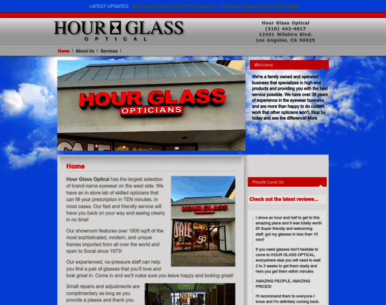 Hourglassoptical.com thumbnail