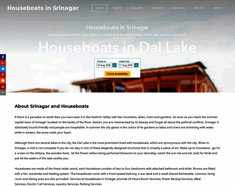 Houseboatsinsrinagar.com thumbnail