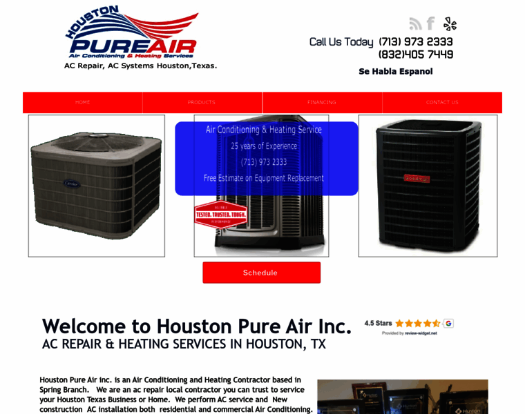 Houstonpureairconditioning.com thumbnail