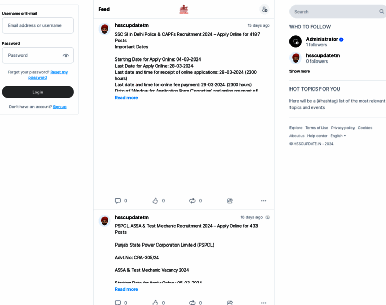 Hsscupdate.in thumbnail