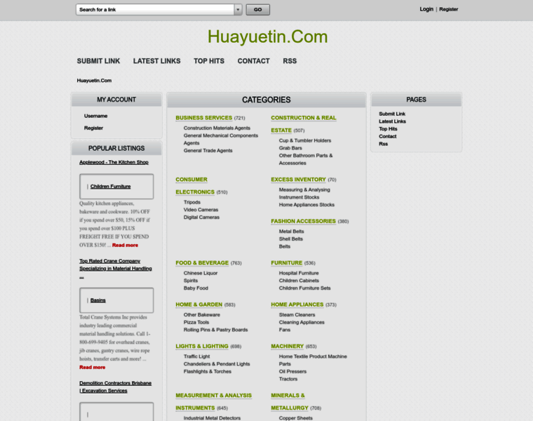 Huayuetin.com thumbnail