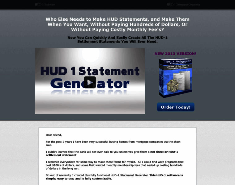 Hud1statementgenerator.com thumbnail