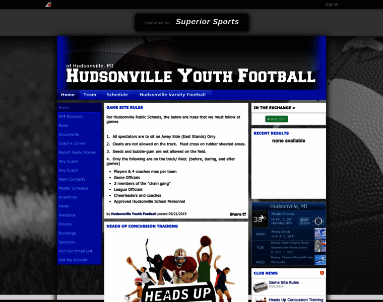 Hudsonvilleyouthfootball.com thumbnail