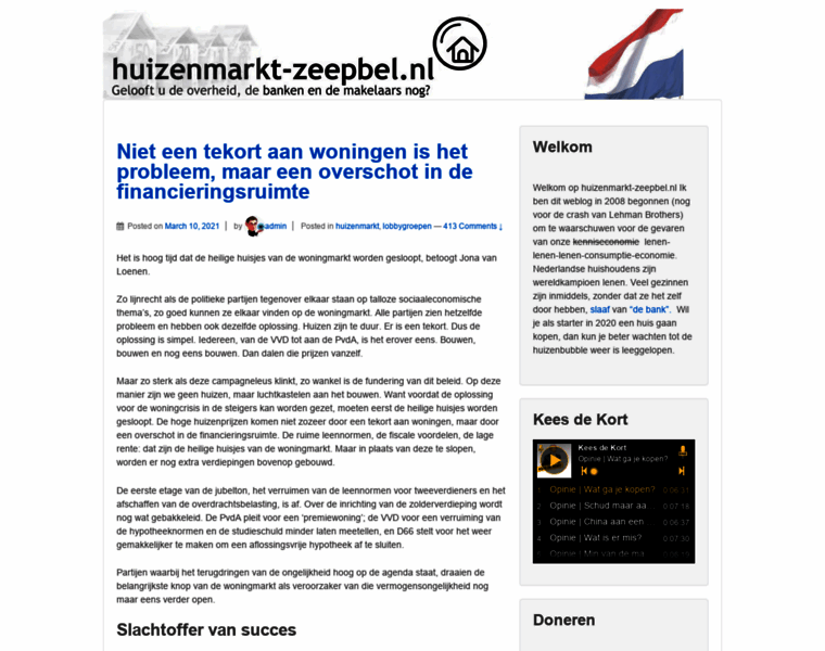 Huizenmarkt-zeepbel.nl thumbnail