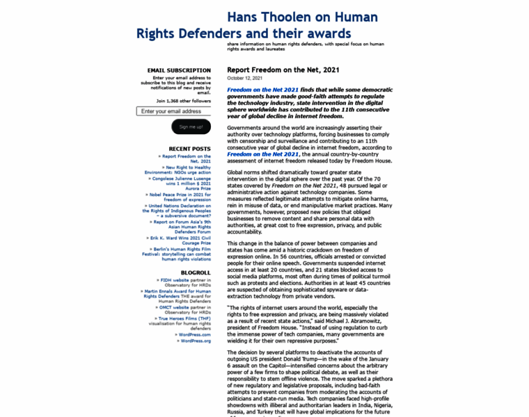 Humanrightsdefenders.blog thumbnail