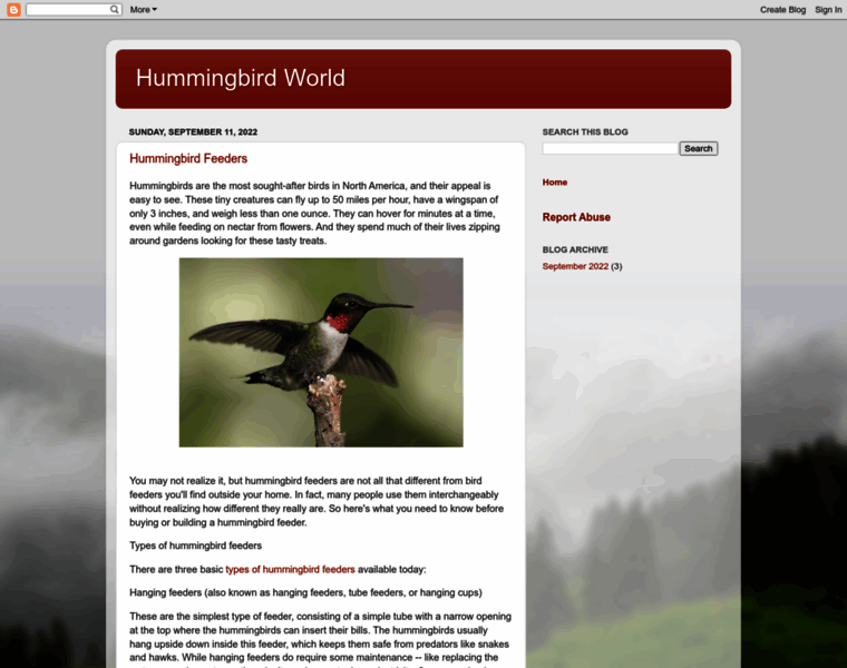 Hummingbirdworld.com thumbnail