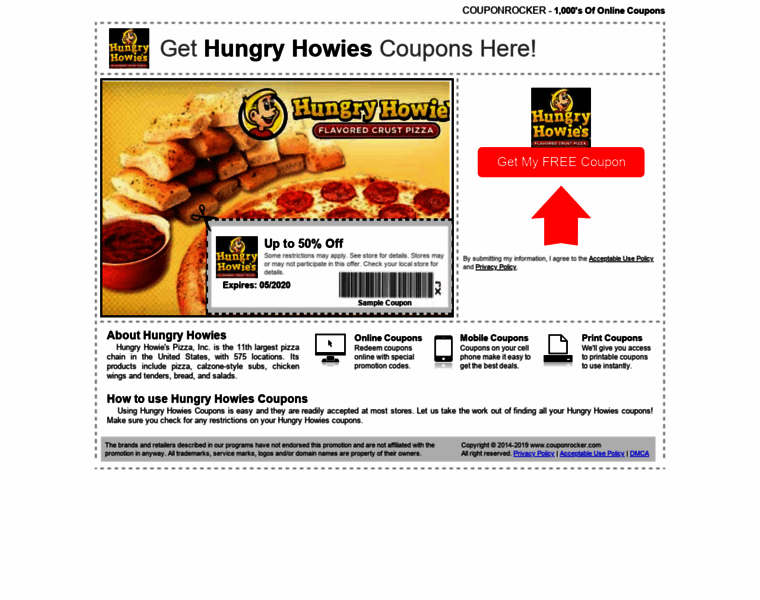 Hungryhowies.couponrocker.com thumbnail