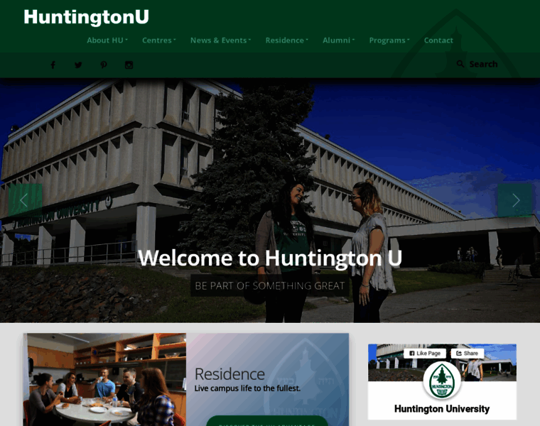 Huntingtonu.ca thumbnail