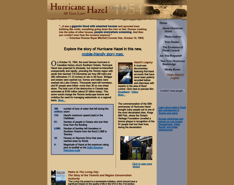 Hurricanehazel.ca thumbnail