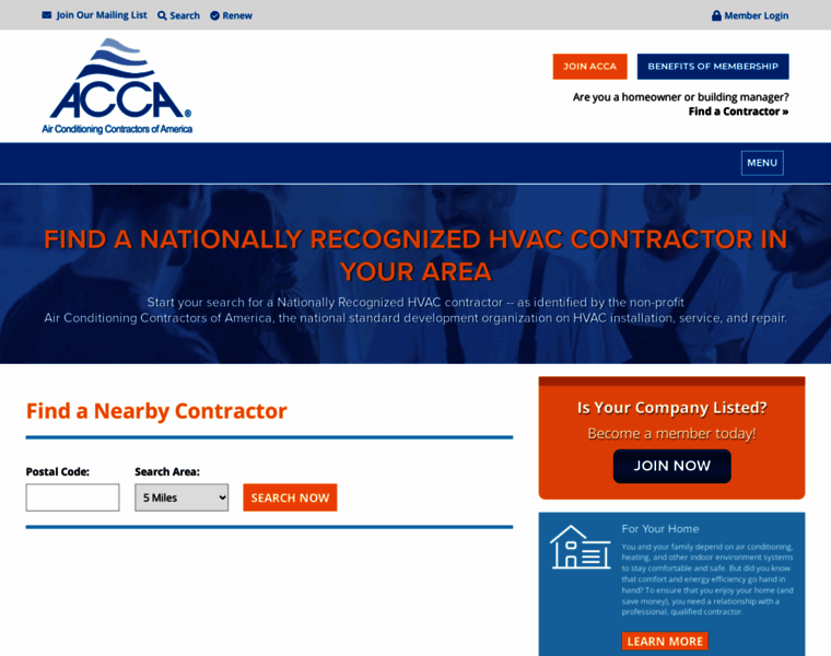 Hvac-contractors.acca.org thumbnail