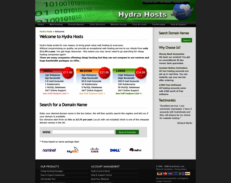 Hydrahosts.com thumbnail