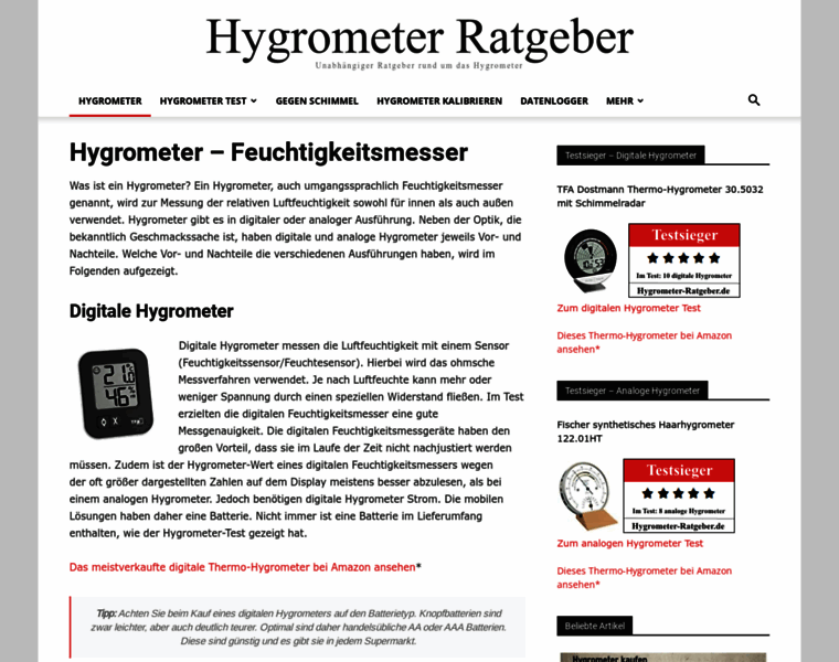 Hygrometer-ratgeber.de thumbnail