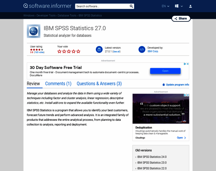 Ibm-spss-statistics.software.informer.com thumbnail
