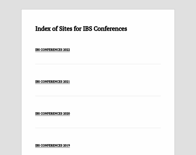 Ibs-conference.org thumbnail