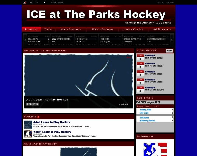 Iceattheparkshockey.com thumbnail