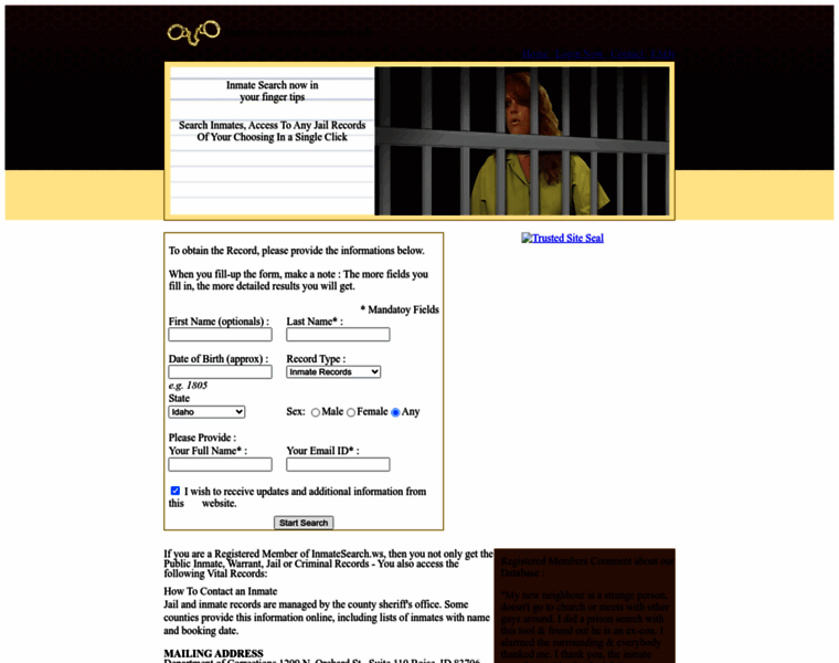 Idahofree.inmaterecordssearch.info thumbnail