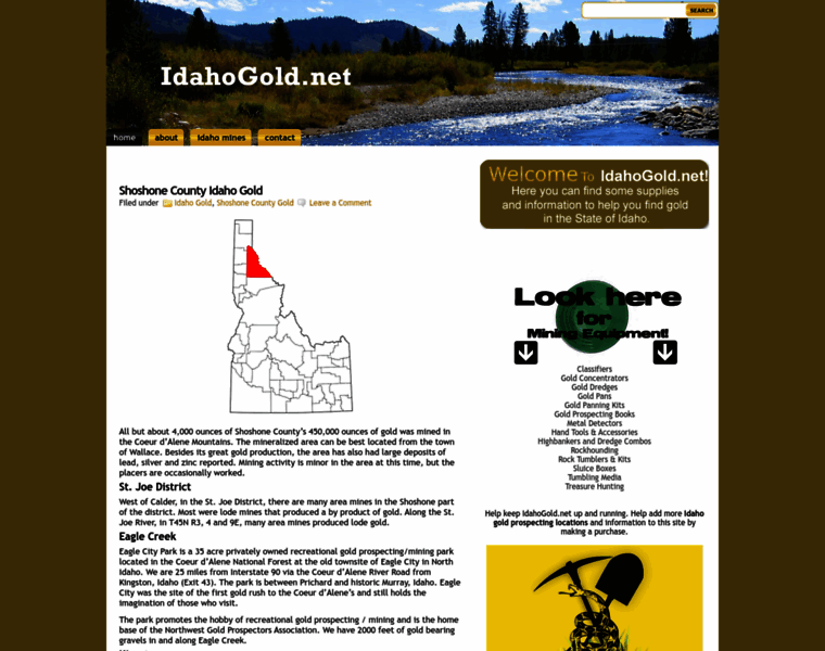 Idahogold.net thumbnail