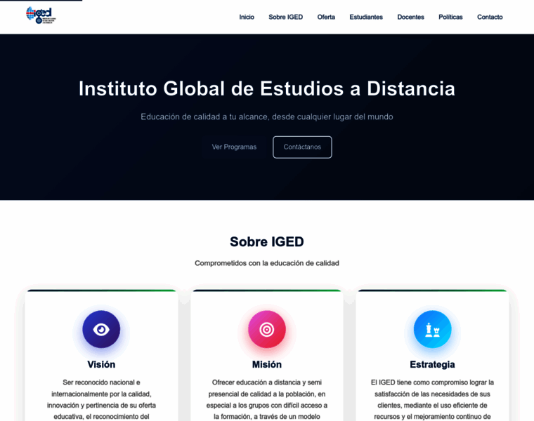 iged.edu.do at WI. Inicio - Instituto Global de Estudios a Distancia