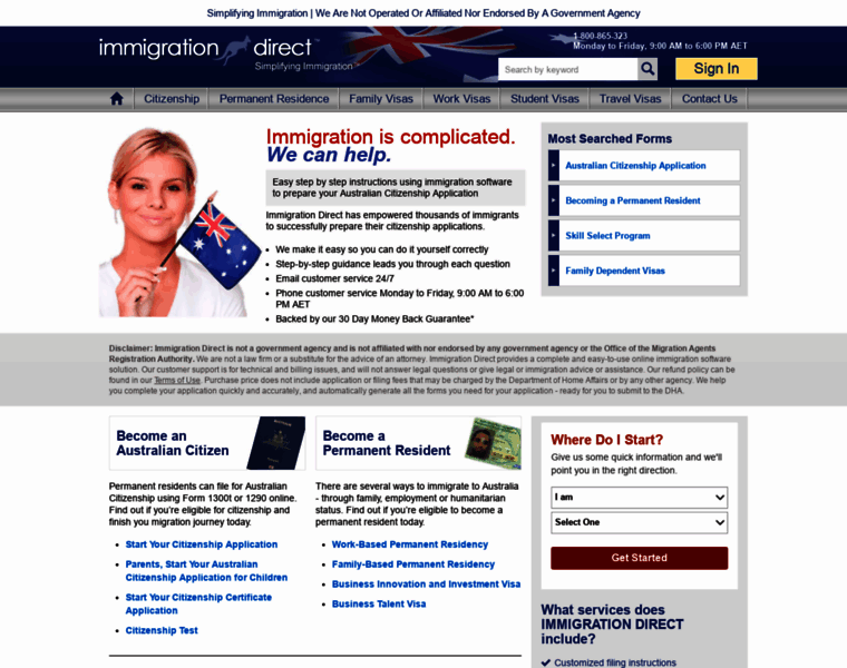 Immigrationdirect.com.au thumbnail