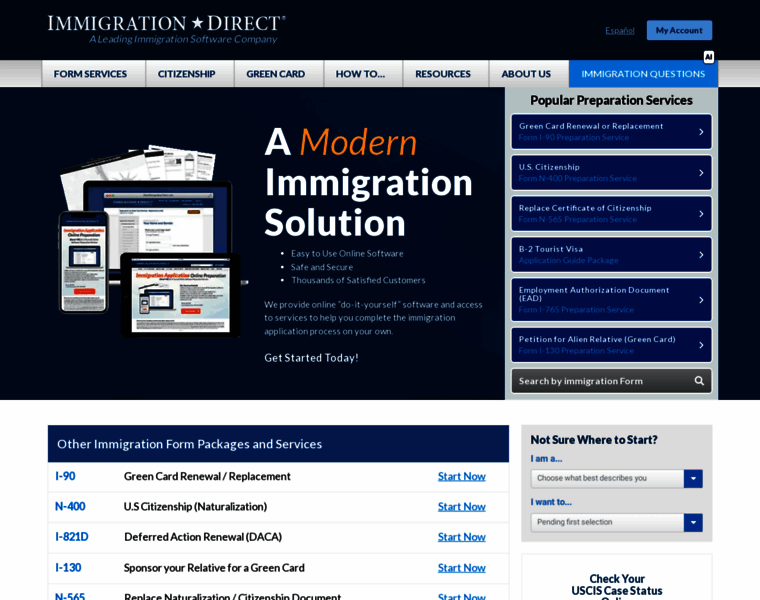 Immigrationdirect.com thumbnail