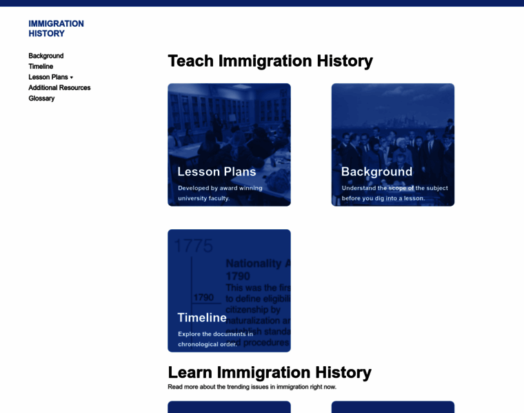 Immigrationhistory.org thumbnail