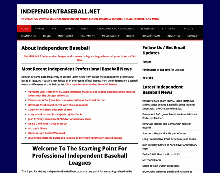 Independentbaseball.net thumbnail