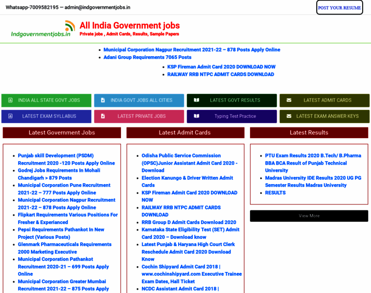Indgovernmentjobs.in thumbnail