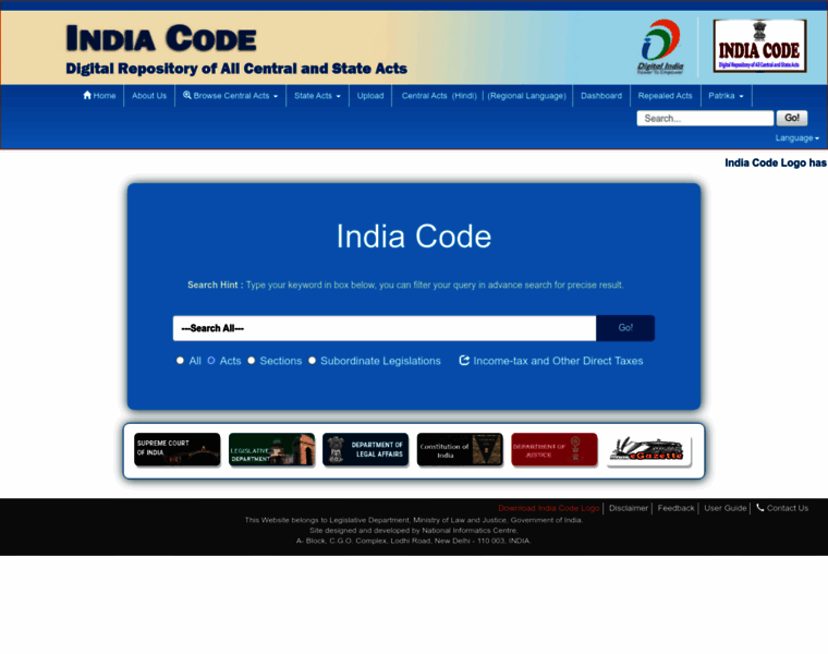 Indiacode.nic.in thumbnail