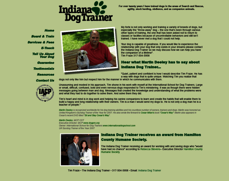 Indianadogtrainer.net thumbnail