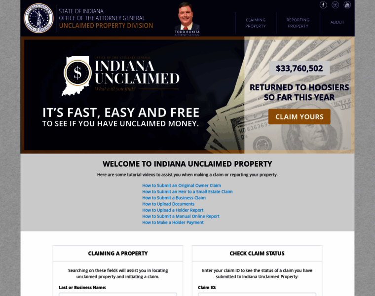 Indianaunclaimed.gov thumbnail