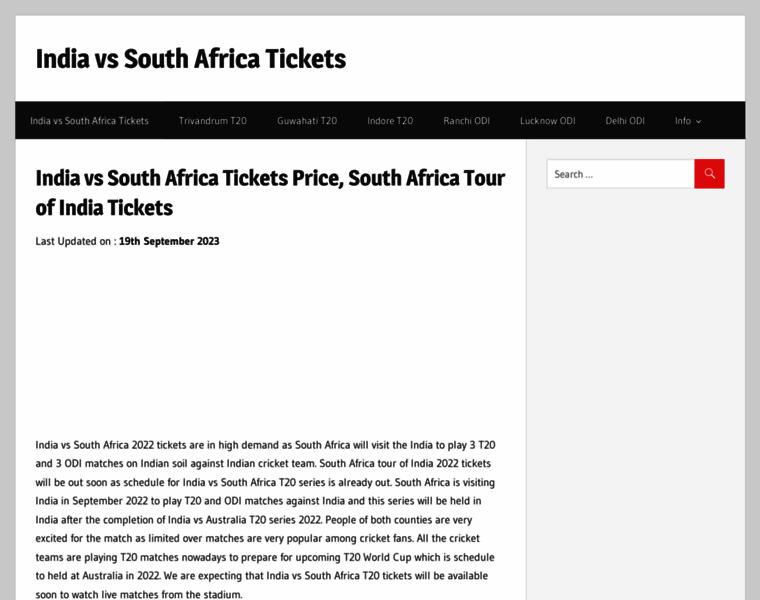 Indiavssouthafricatickets.com thumbnail