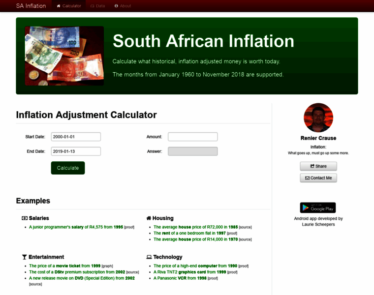 Inflationcalc.co.za thumbnail