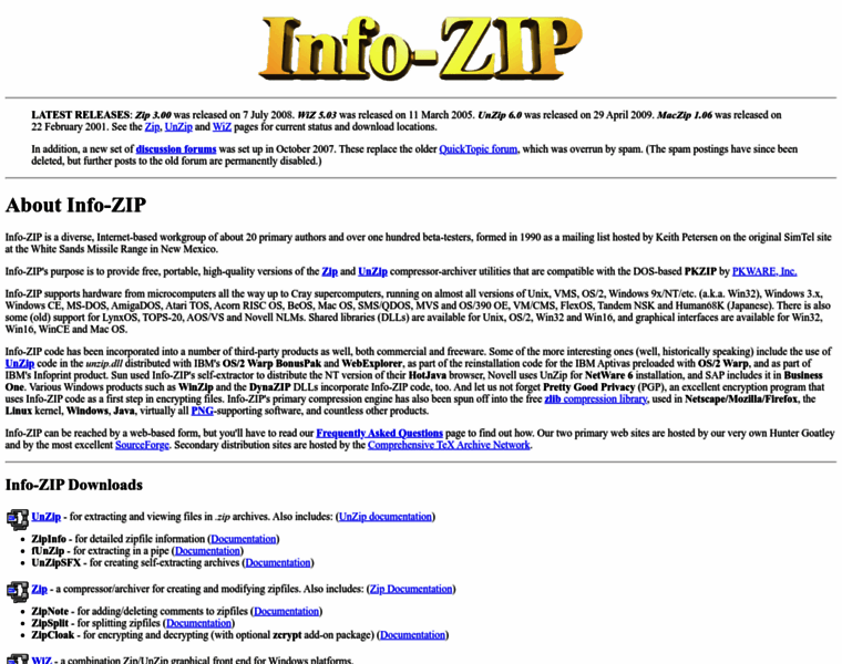 Info-zip.org thumbnail