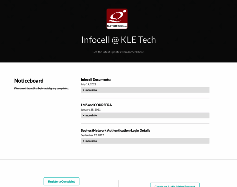 Infocell.kletech.ac.in thumbnail