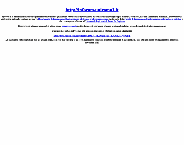 Infocom.uniroma1.it thumbnail