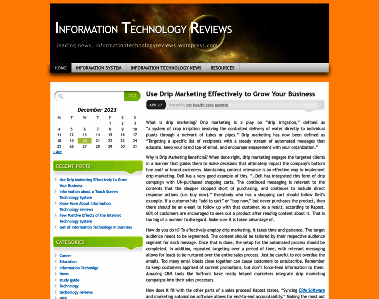 Informationtechnologyreviews.wordpress.com thumbnail