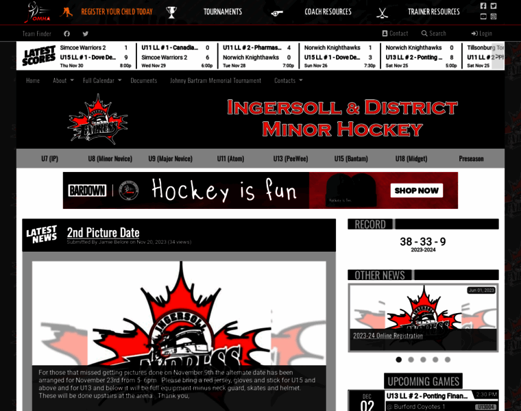 Ingersollminorhockey.ca thumbnail